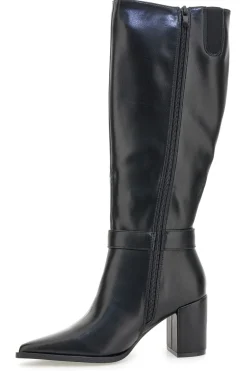 Energy I365 Schwarze High-Heel-Stiefel mit Zierriemen