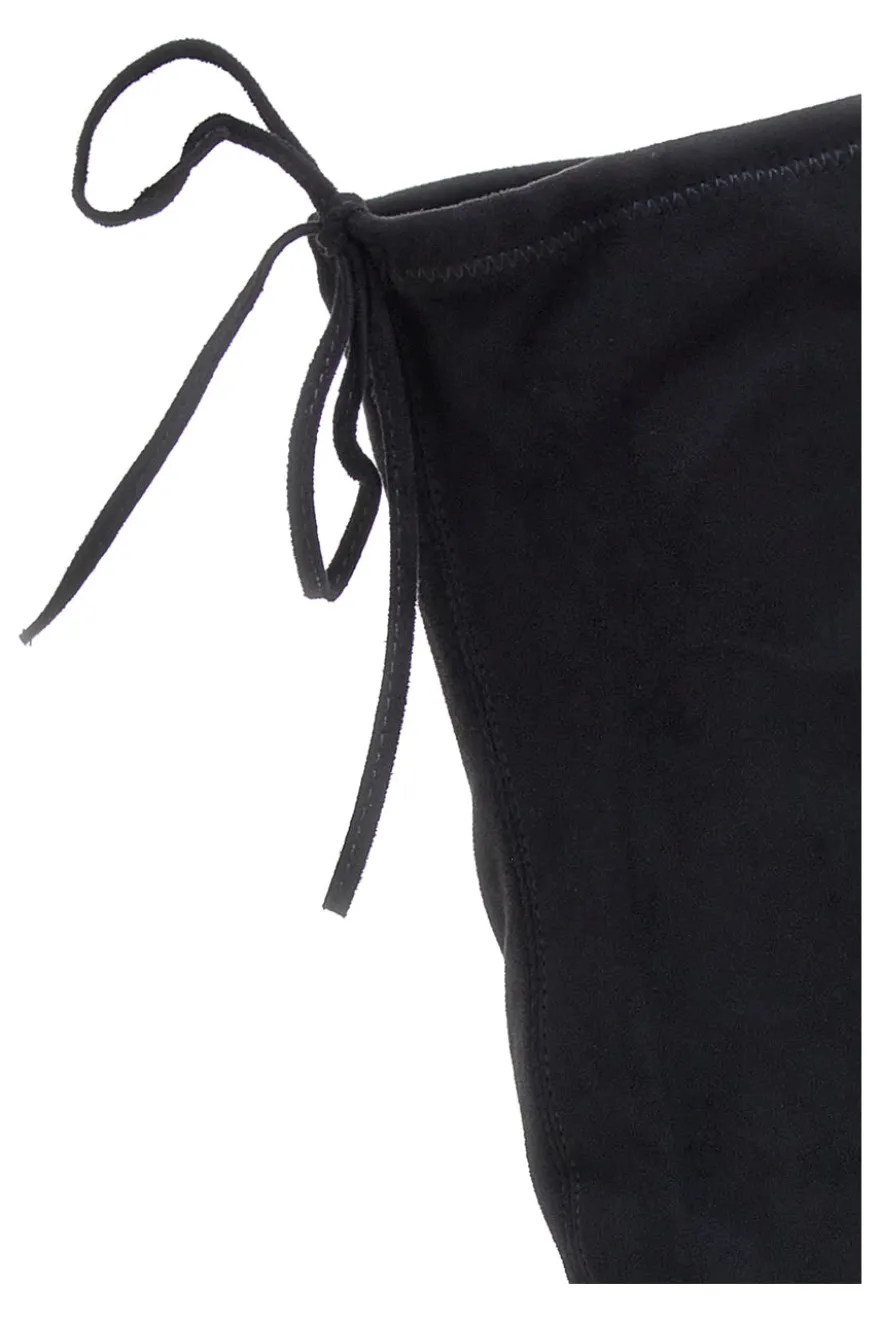 Energy I37224 Schwarze Overknee-Stiefel mit Blockabsatz und Schnürung hinten
