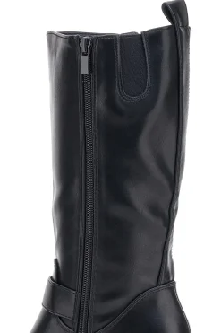 Energy I358 Schwarze Stiefel mit Blockabsatz und Schnalle
