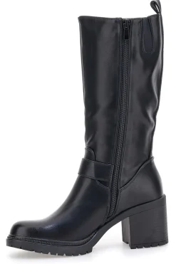 Energy I358 Schwarze Stiefel mit Blockabsatz und Schnalle