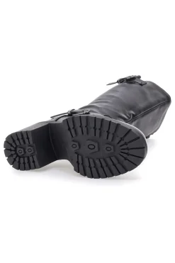 Energy I358 Schwarze Stiefel mit Blockabsatz und Schnalle