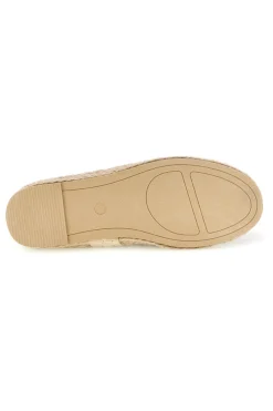 Espadrillas beige e bianche a righe in tessuto Prima riga p687