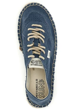 Espadrillas blu con lacci in tessuto Pittarello sun SGMS2508