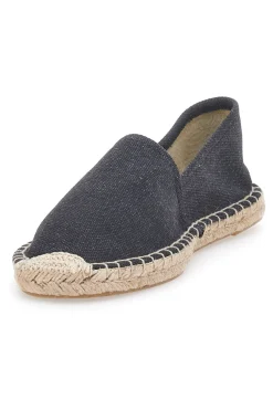 Espadrillas nere in tessuto con suola con ricamo in corda PITTARELLO SUN SGMS2520