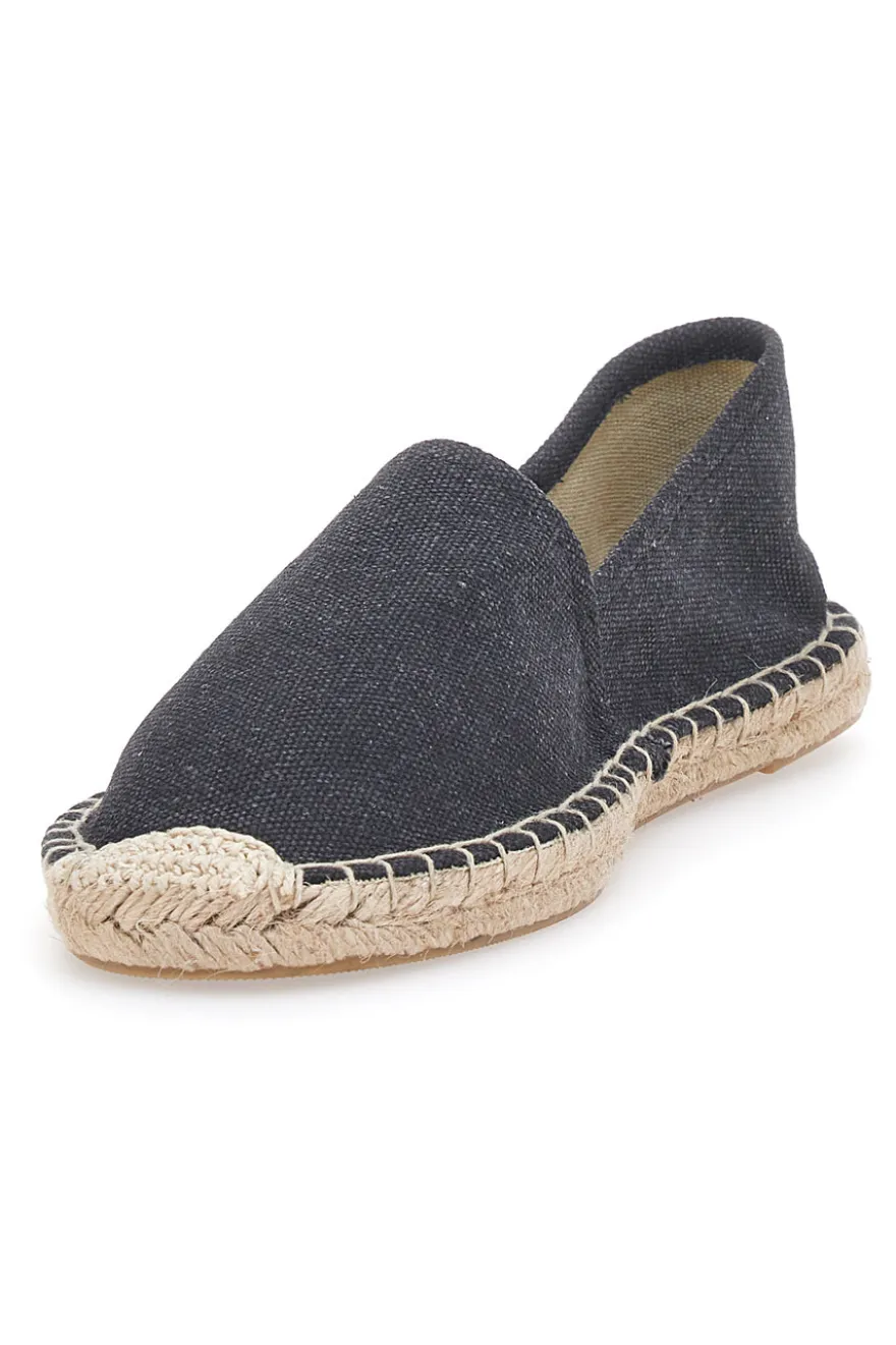 Espadrillas nere in tessuto con suola con ricamo in corda PITTARELLO SUN SGMS2520