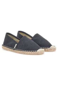 Espadrillas nere in tessuto con suola con ricamo in corda PITTARELLO SUN SGMS2520
