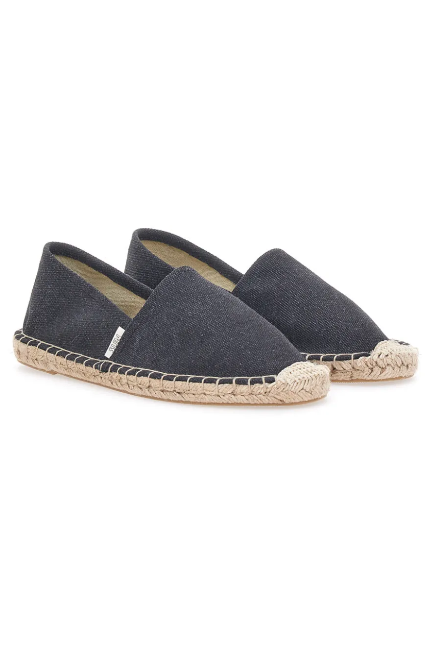 Espadrillas nere in tessuto con suola con ricamo in corda PITTARELLO SUN SGMS2520