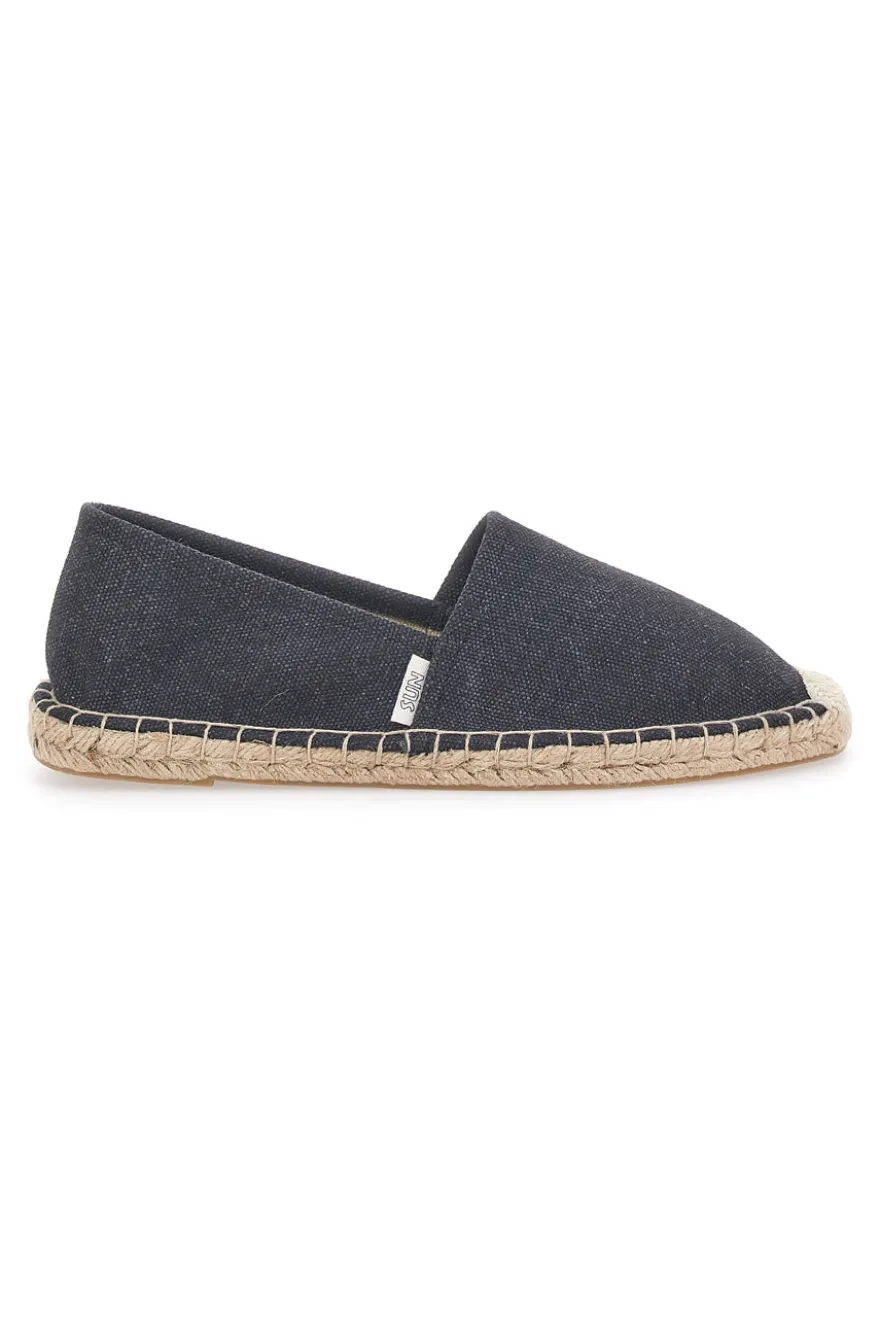 Espadrillas nere in tessuto con suola con ricamo in corda PITTARELLO SUN SGMS2520