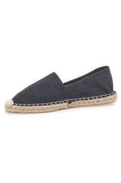 Espadrillas nere in tessuto con suola con ricamo in corda PITTARELLO SUN SGMS2520