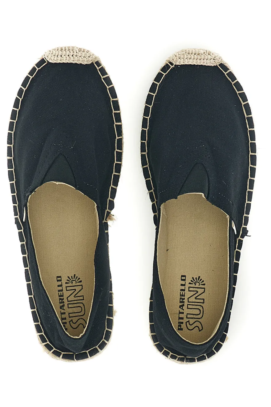 Espadrillas nere in tessuto Pittarello sun SGMS2510