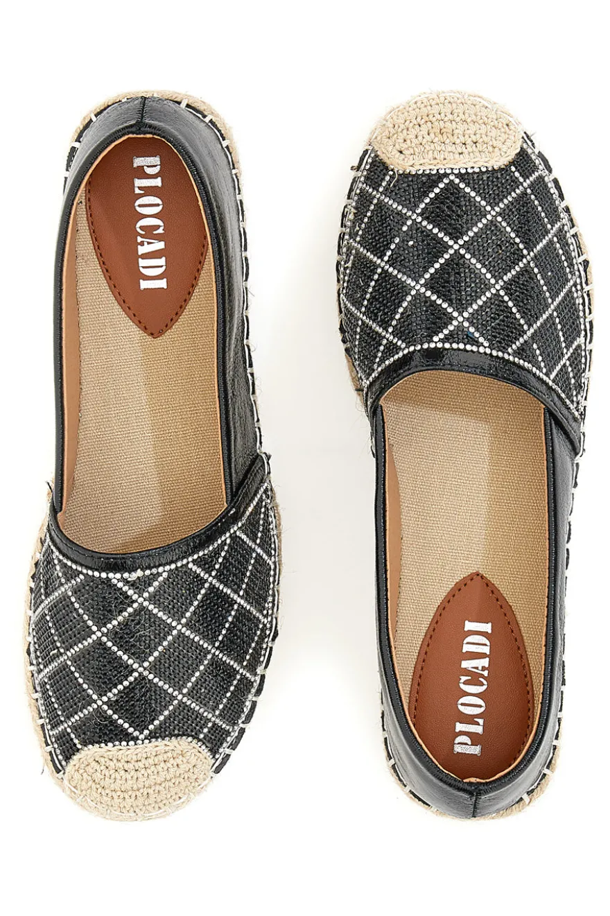 Espadrillas Plocadi 8055 Nere con strass