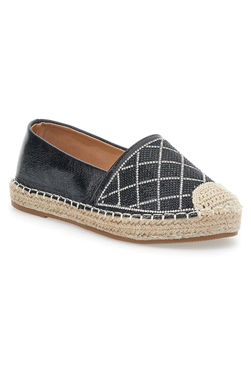 Espadrillas Plocadi 8055 Nere con strass