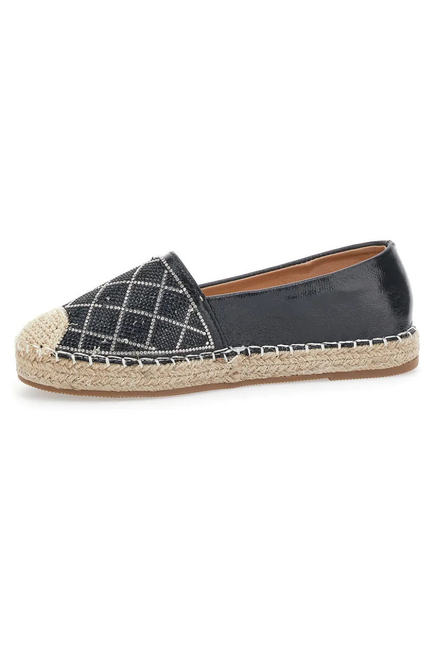 Espadrillas Plocadi 8055 Nere con strass