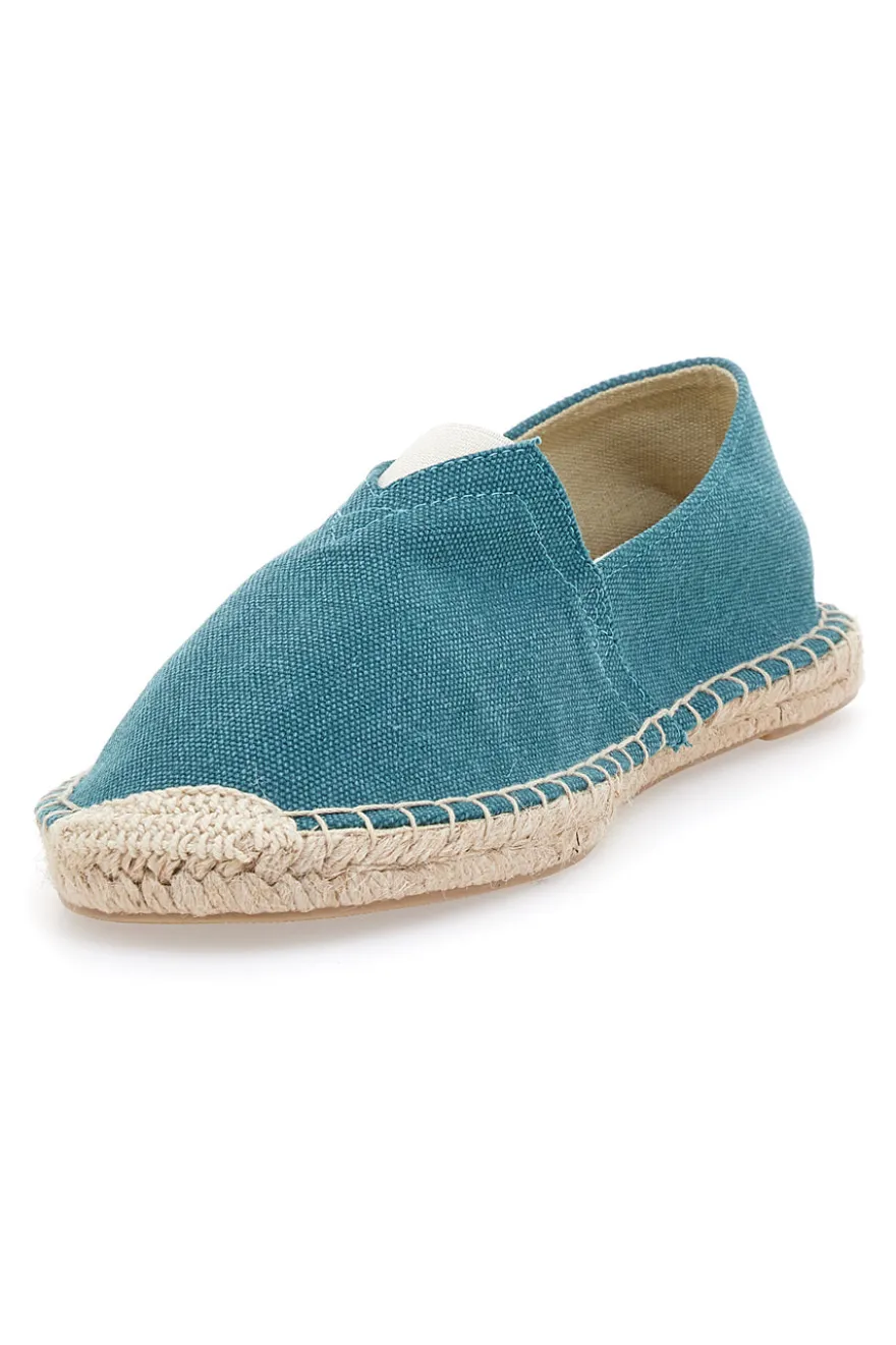 Espadrillas verde petrolio in tessuto con suola in corda PITTARELLO SUN SGMS2510