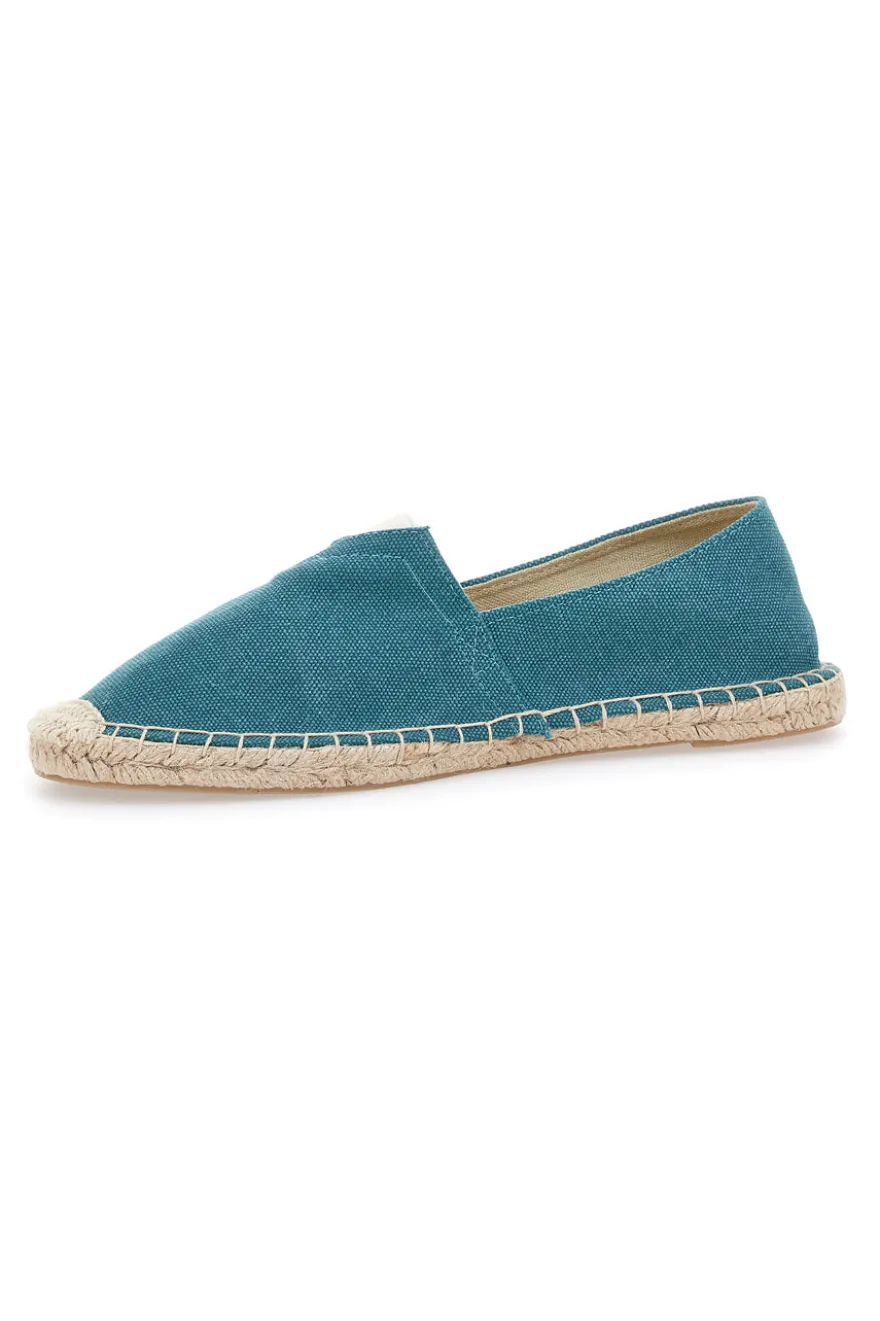 Espadrillas verde petrolio in tessuto con suola in corda PITTARELLO SUN SGMS2510