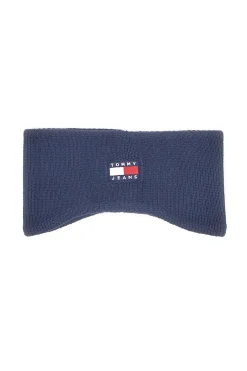 Fascia in maglia blu con logo Tommy Jeans Heritage Core
