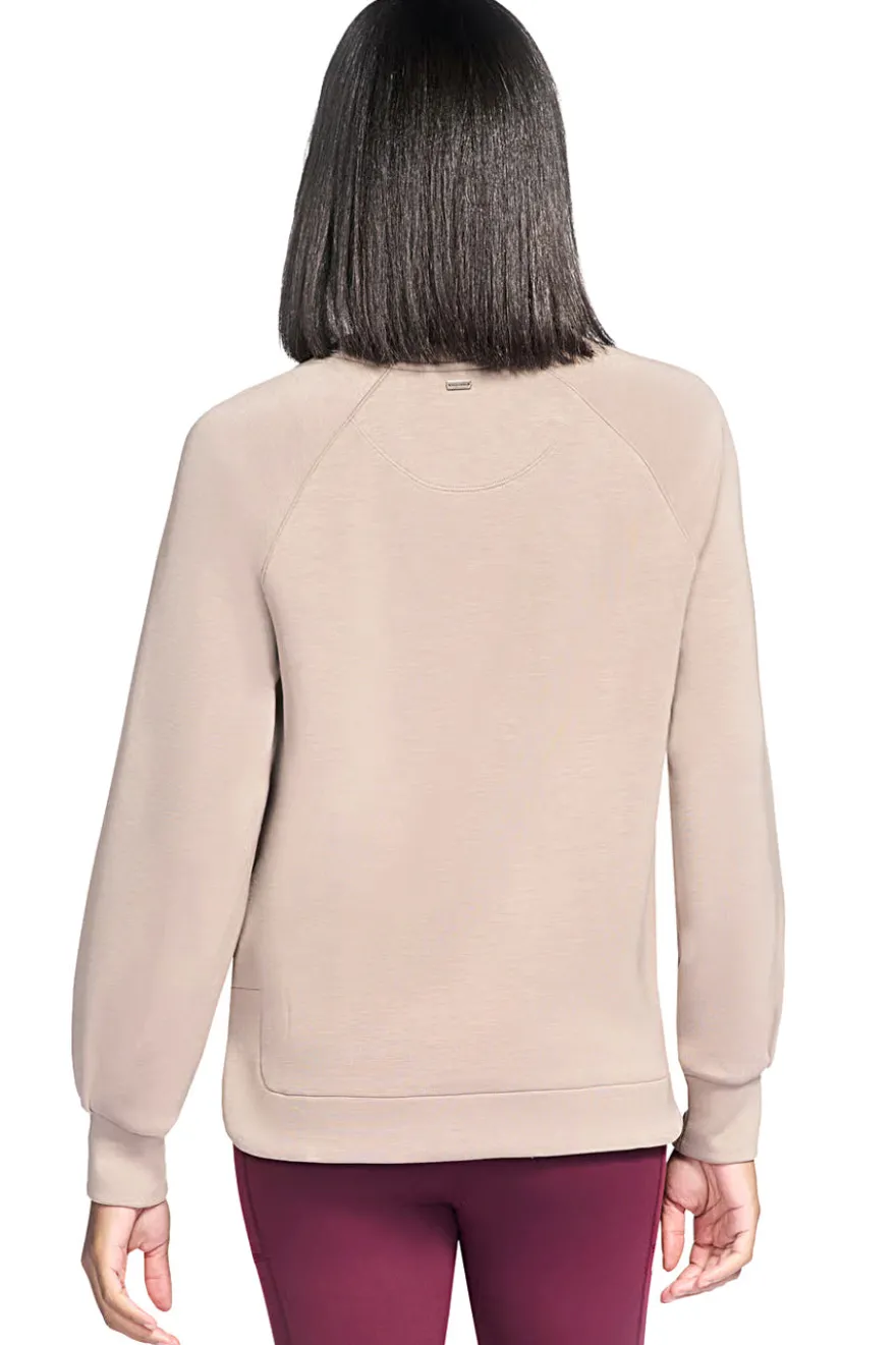 Felpa beige con maniche raglan e orlo stondato Skechers SKECHLUXE Elevate Crewneck