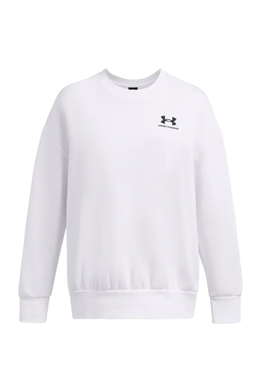 Felpa Bianca Girocollo Senza Cappuccio Under Armour Essential Fleece