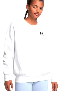 Felpa Bianca Girocollo Senza Cappuccio Under Armour Essential Fleece