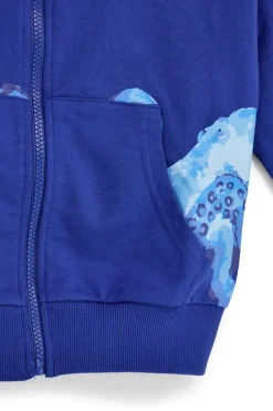 Felpa blu con cappuccio e zip Pitt kids PT-B-F-9032
