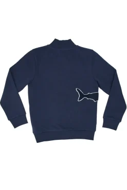 Felpa Blu Con Squalo Ricamato Pitt Kids PT-B-F-05016