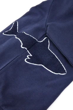 Felpa Blu Con Squalo Ricamato Pitt Kids PT-B-F-05016