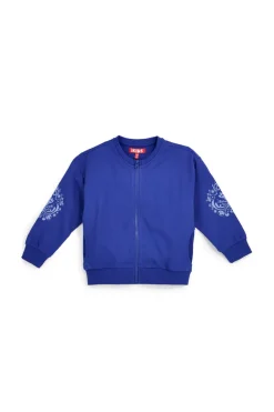 Felpa blu con zip e stampa decorativa Pitt kids PT-G-F-9017
