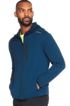 Felpa blu senza cappuccio e cerniera centrale SKECHERS Skech Cloud Thermal Full Zip Hoodie