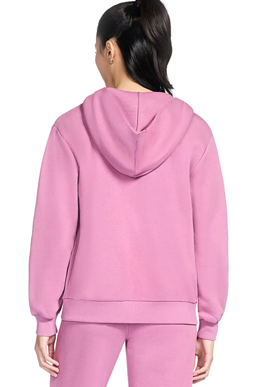 Felpa con cappuccio rosa con zip in tessuto skech-sweats french terry Skechers JA286