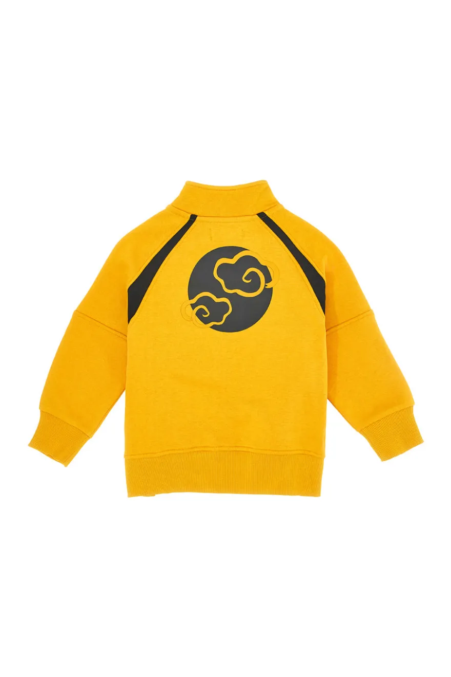 Felpa gialla con zip e dettagli neri Pitt Kids PT-KF-8008