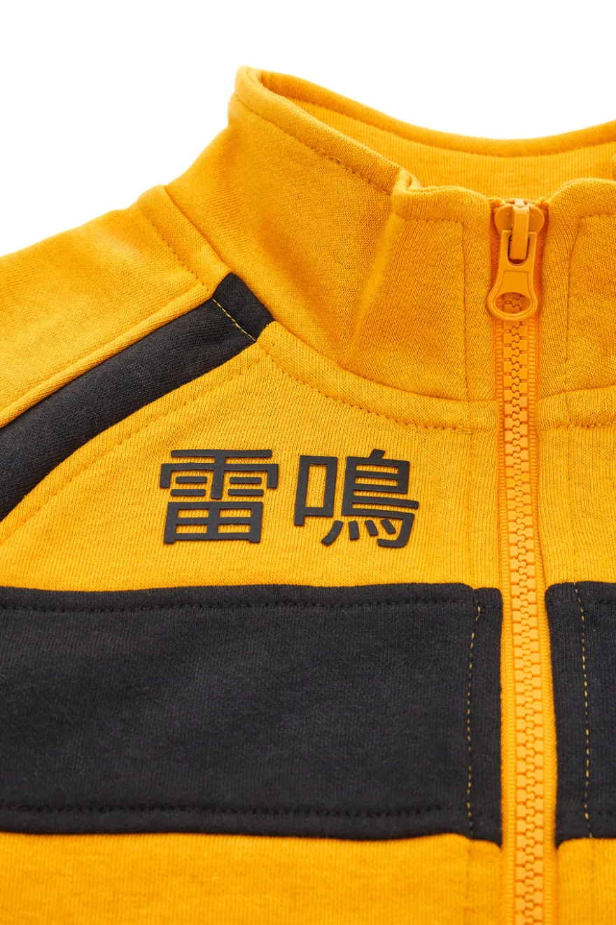 Felpa gialla con zip e dettagli neri Pitt Kids PT-KF-8008