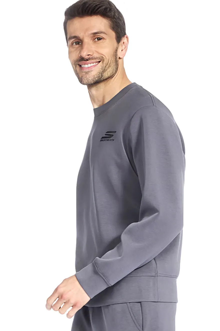 Felpa grigia con girocollo e logo stampato Skechers SKECHCLOUD Elevate Crew