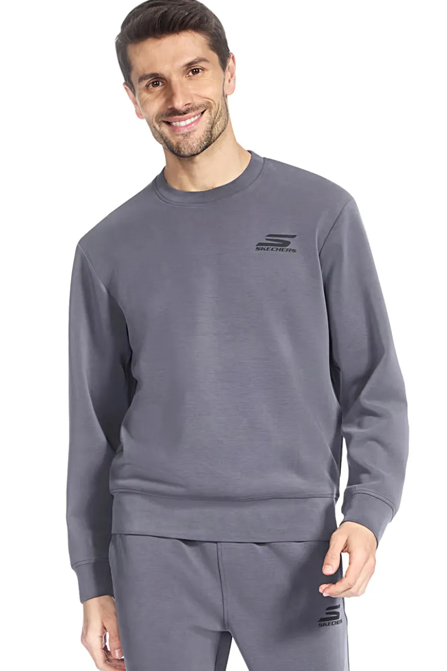 Felpa grigia con girocollo e logo stampato Skechers SKECHCLOUD Elevate Crew