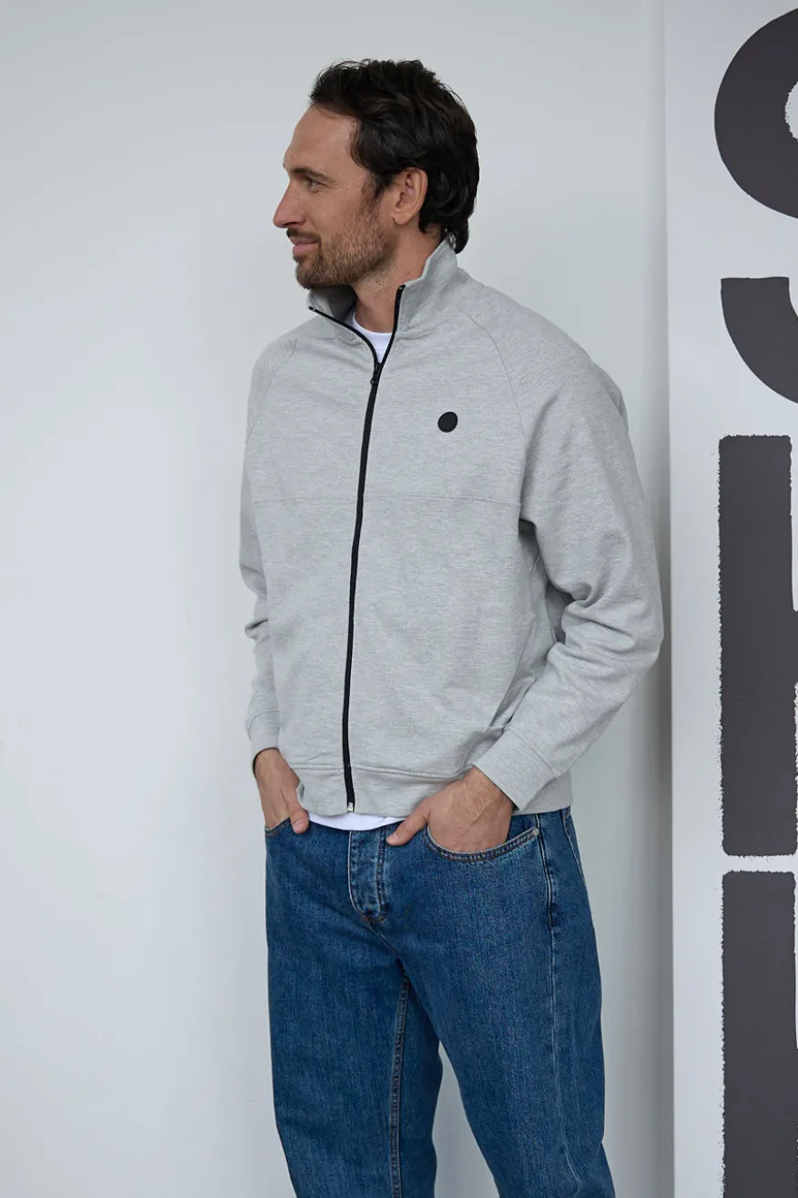 Felpa grigia con zip e collo alto Boardman Alpha pt-m-t-9072