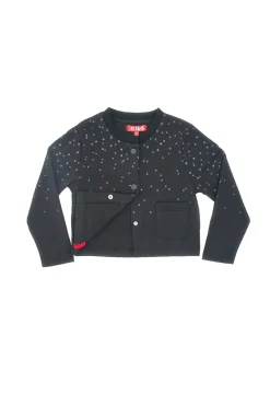 Felpa nera a maniche lunghe con bottoni PITT KIDS 6005
