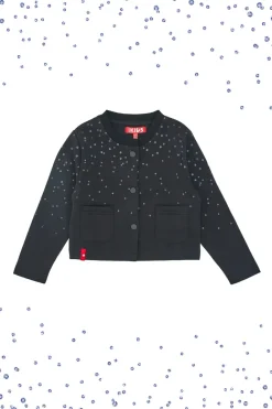 Felpa nera a maniche lunghe con bottoni PITT KIDS 6005
