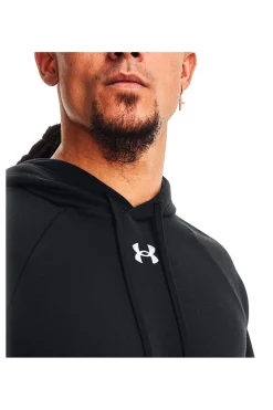 Felpa Nera Con Cappuccio Under Armour Rival Fleece Hoodie