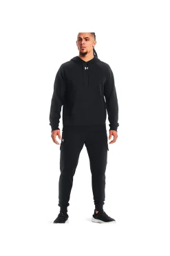 Felpa Nera Con Cappuccio Under Armour Rival Fleece Hoodie