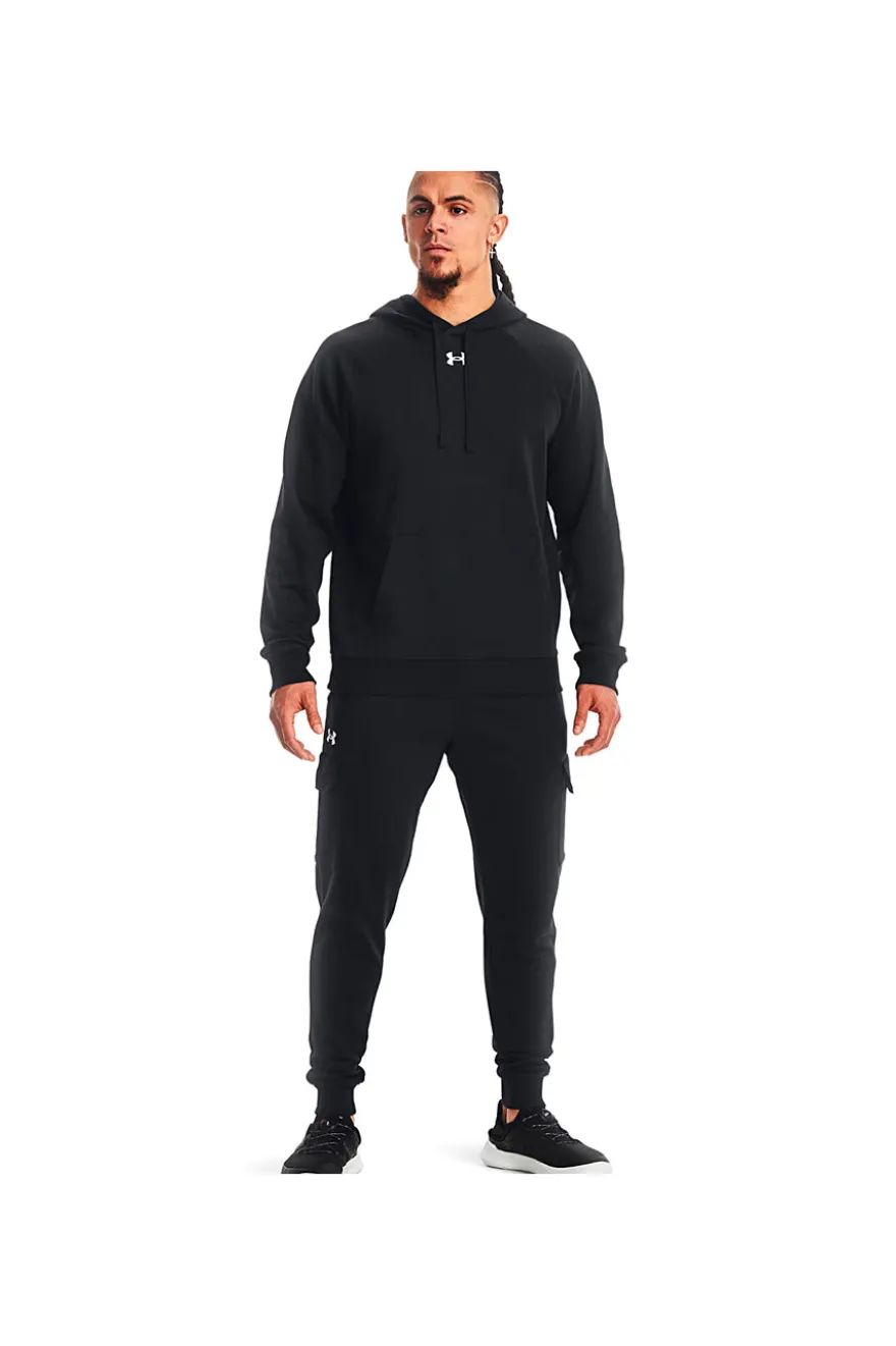 Felpa Nera Con Cappuccio Under Armour Rival Fleece Hoodie
