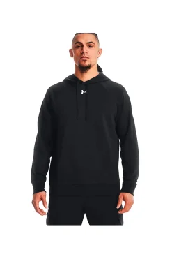 Felpa Nera Con Cappuccio Under Armour Rival Fleece Hoodie