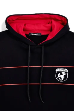 Felpa nera con cappuccio e stampa logo Abarth AH019CP