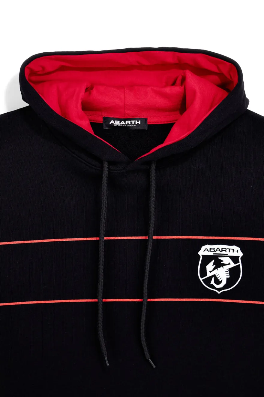 Felpa nera con cappuccio e stampa logo Abarth AH019CP