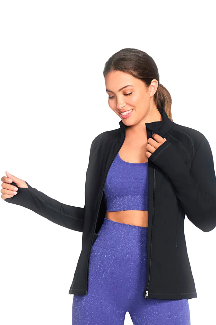 Felpa Nera con Cerniera Centrale SHECKERS GO WALK Jacket