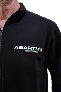 Felpa nera full zip 100% cotone Abarth AH002ZP