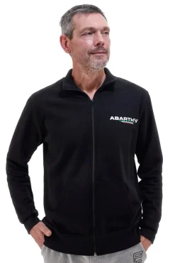 Felpa nera full zip 100% cotone Abarth AH002ZP