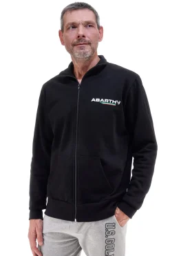 Felpa nera full zip 100% cotone Abarth AH002ZP