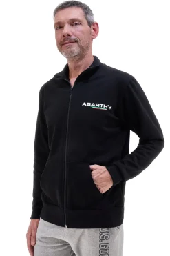 Felpa nera full zip 100% cotone Abarth AH002ZP