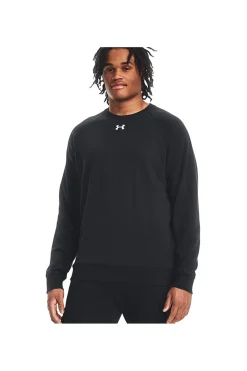 Felpa Nera Girocollo Under Armour Rival Fleece Crew