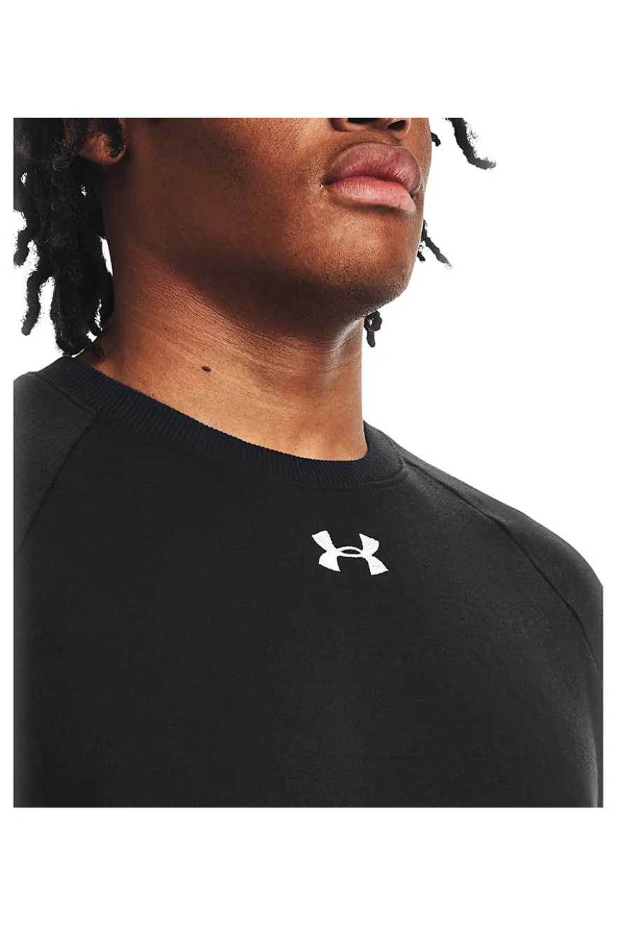 Felpa Nera Girocollo Under Armour Rival Fleece Crew