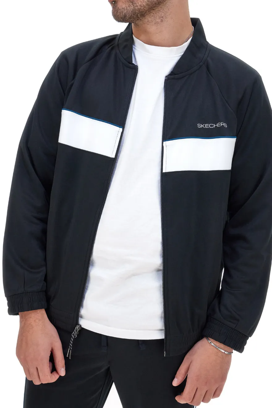 Felpa Nera Senza Cappuccio Skechers Premier Track Jacket